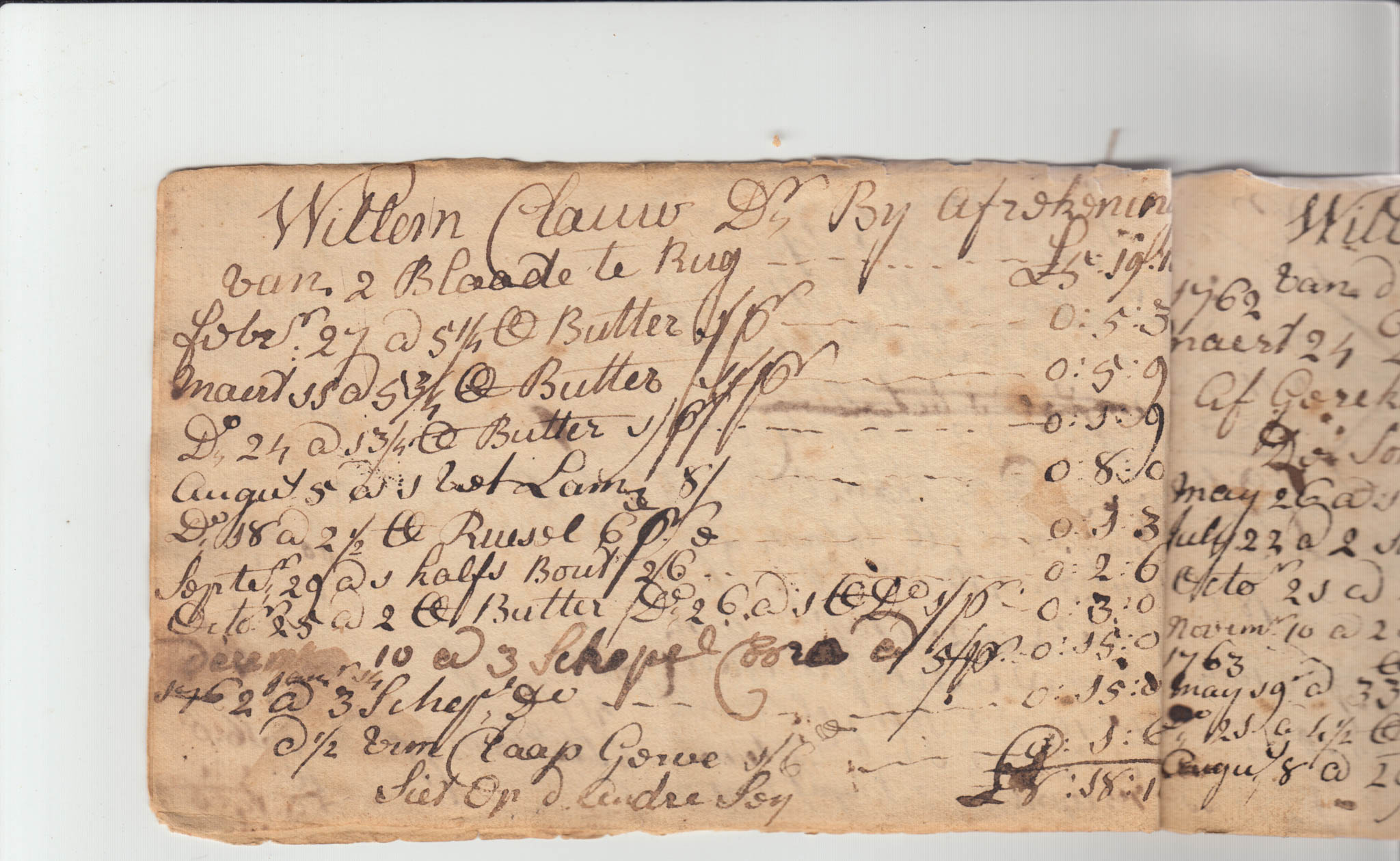 BH105 Pg 6, 1759-1771 lb 1783 - Farm Sales Account Book